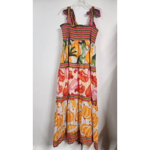 Anthropologie Farm Rio Printed Tiered Maxi Dress Size XL - Picture 7 of 11